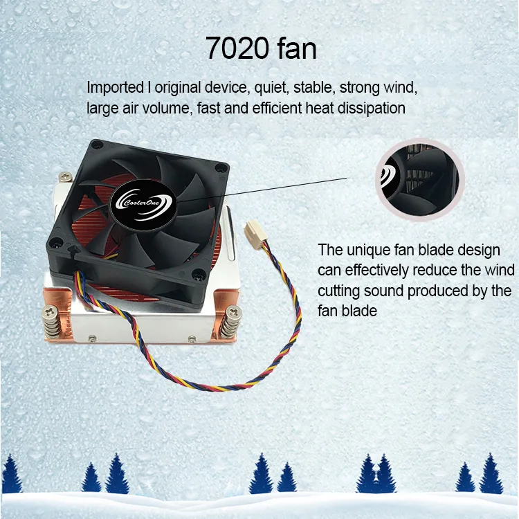 2011 1155 1151 1156 Desktop Computer CPU Radiator Temperature Control Fan Multi Platform Pure Copper Tube Air Cooling