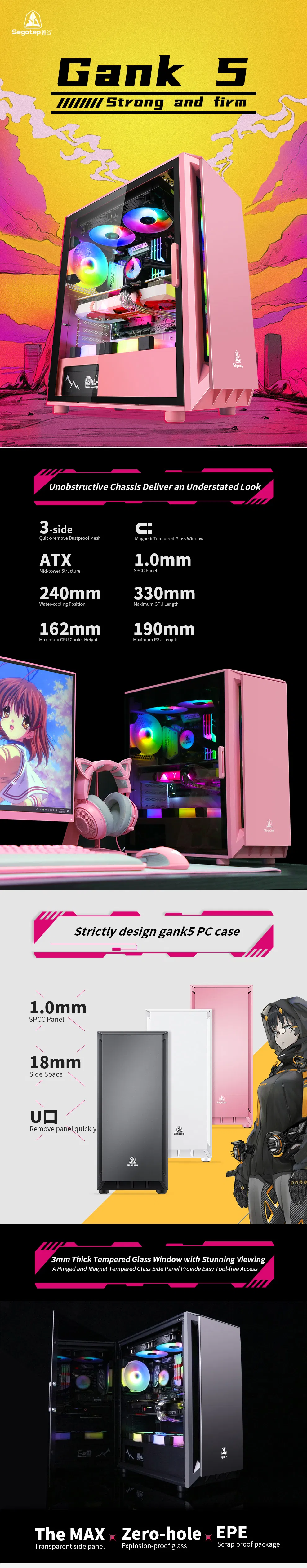 2021-Segotep-Credibility First-Glass Side Window-OEM-ATX-DIY-Esport-PC-Computer-Cases-Manufacturer