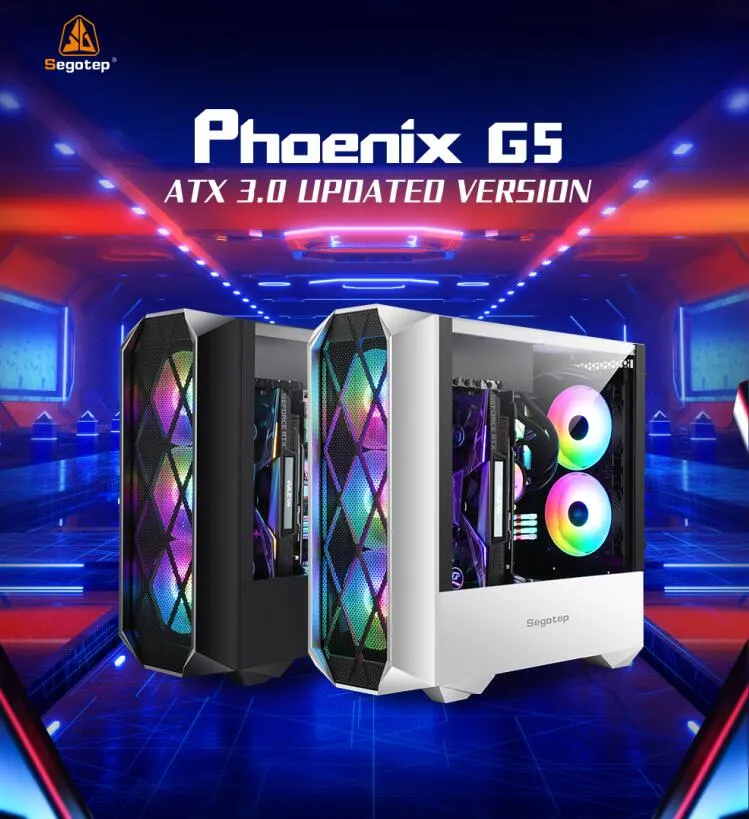 2021 Segotep RGB Gaming Case with Metal Mesh Front Panel and Tempered Glass Side Panel