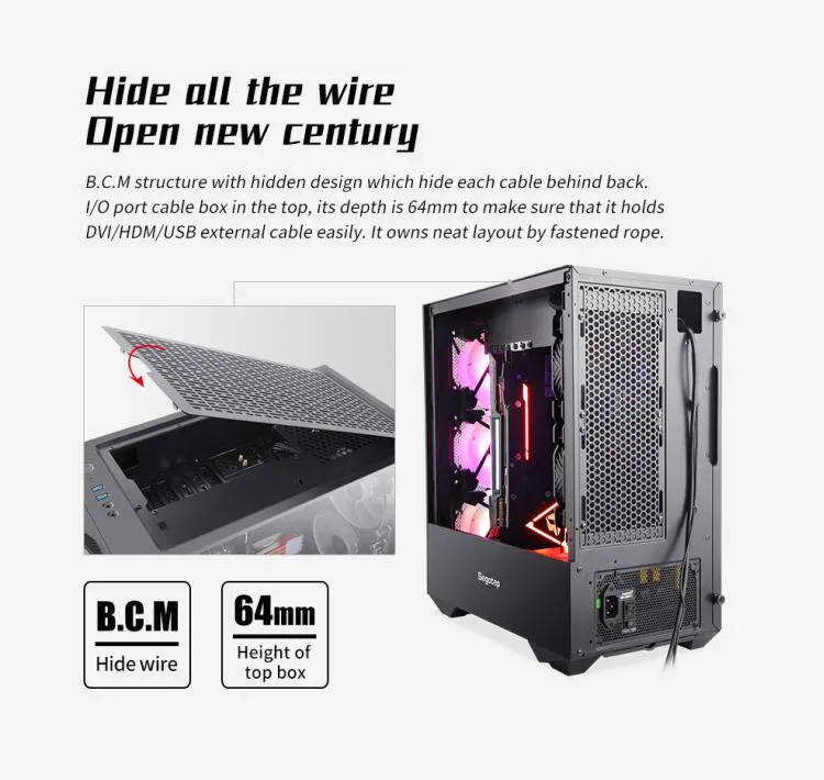2021 Segotep RGB Gaming Case with Metal Mesh Front Panel and Tempered Glass Side Panel