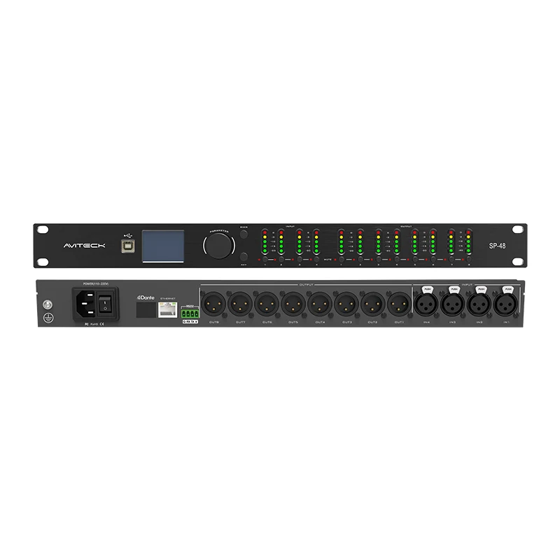 Can a 4in 8out Speaker Management Processor Handle Both Main and Monitor Mixes Simultaneously