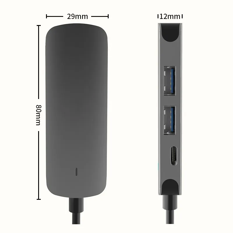 4 in 1 USB Hub USB-C Docking Station for USB3.0+HDMI 4K+Pd Quick Charge