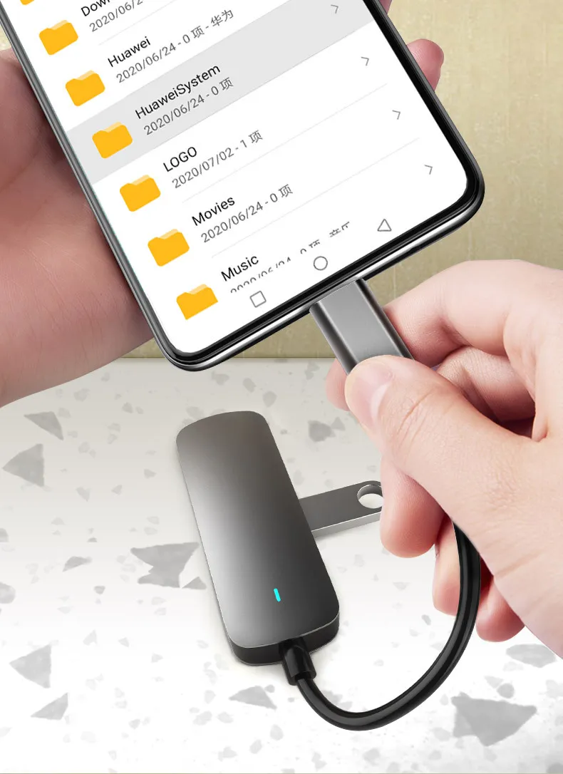 4 in 1 USB Hub USB-C Docking Station for USB3.0+HDMI 4K+Pd Quick Charge