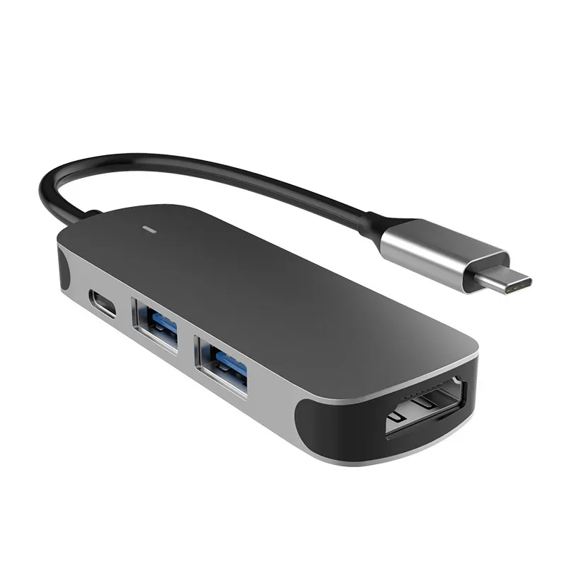 4 in 1 USB Hub USB -C Docking Station for USB3.0+HDMI 4K+Pd Quick Charge