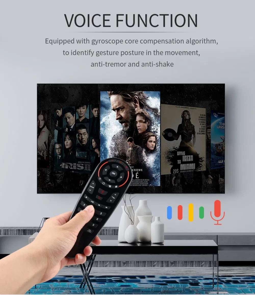 Air Mouse Google Assistant Voice IR Learning Remote Control Keyboard G30s