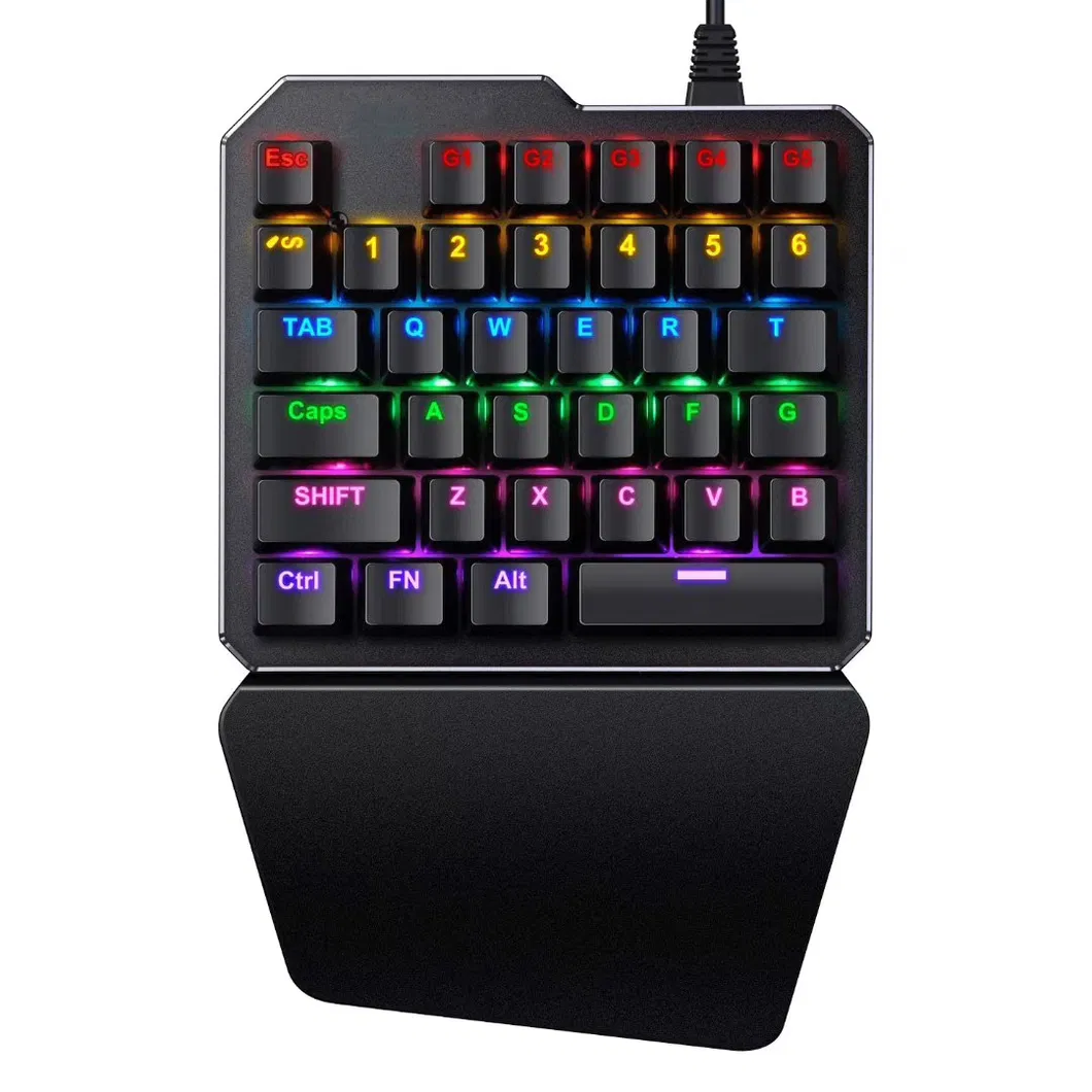 Amazon Hot Selling Mini One Handed Mechanical Gaming Keyboard RGB Gamer Keypad