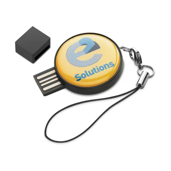 Articulated Metal USB Stick with Keyring and Leather Cover with Customized Logo