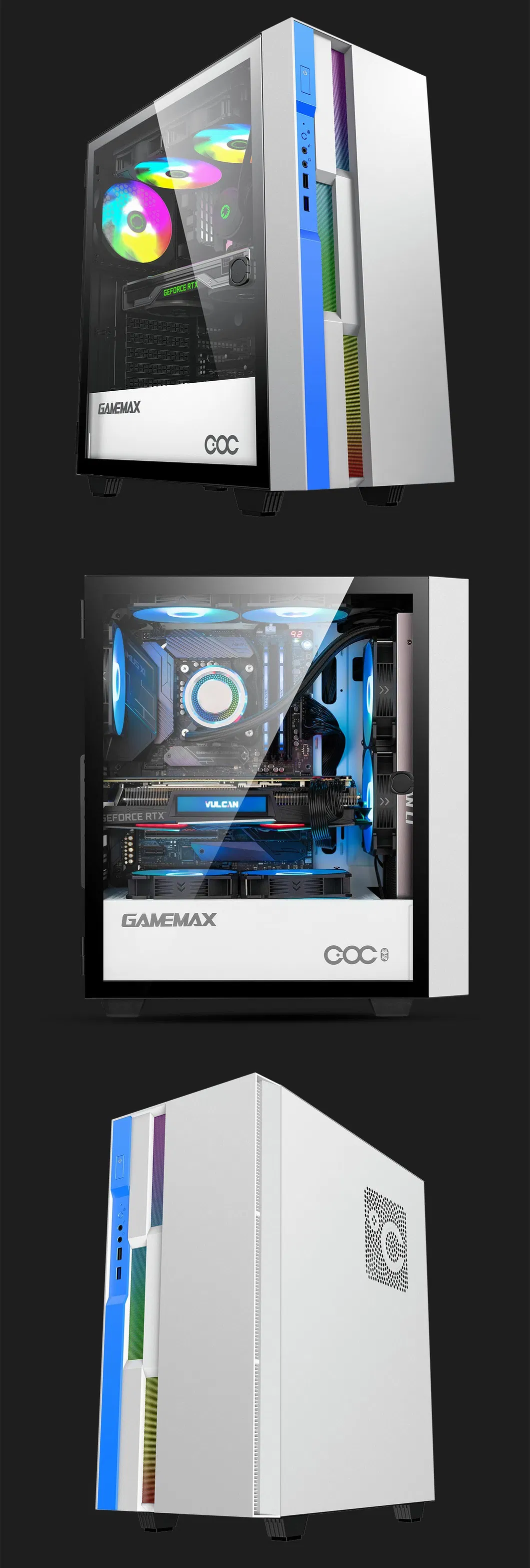 ATX MID Tower Case, Coc Turbo Fan, Gaming Case, PC Gabinete Case