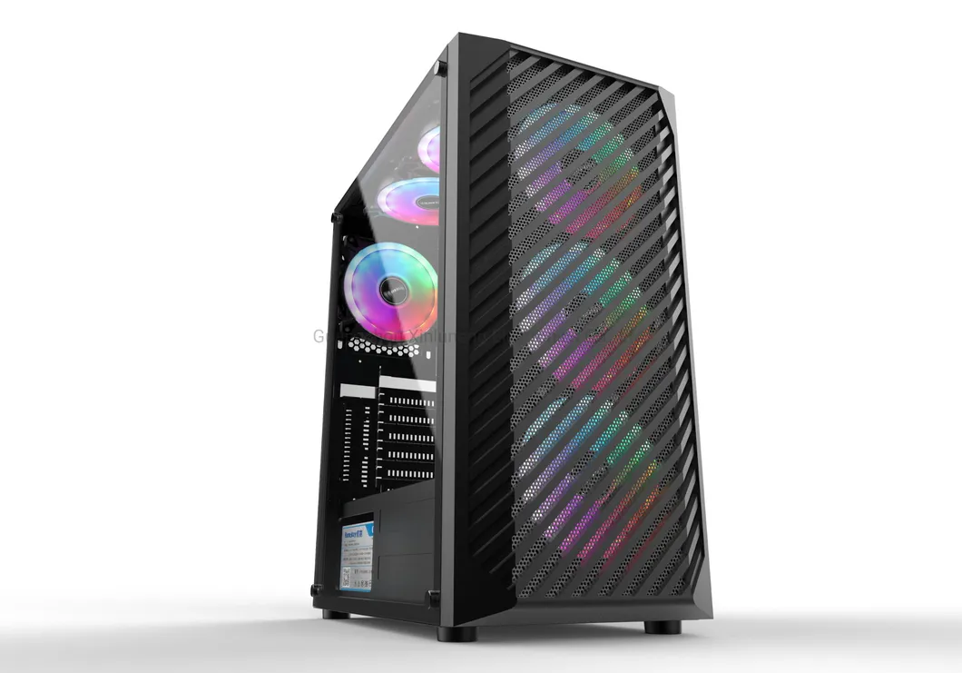 ATX Middle Tower PC Gaming Case with Tempered Glass Panel