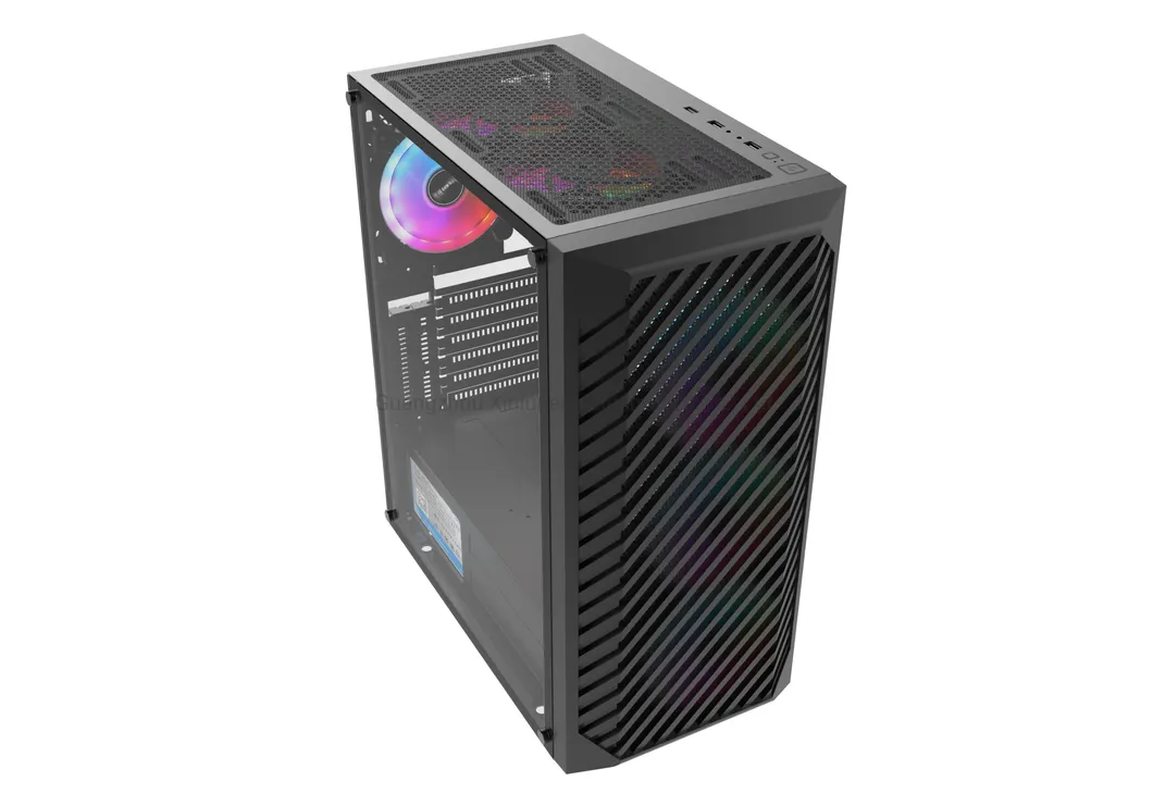 ATX Middle Tower PC Gaming Case with Tempered Glass Panel