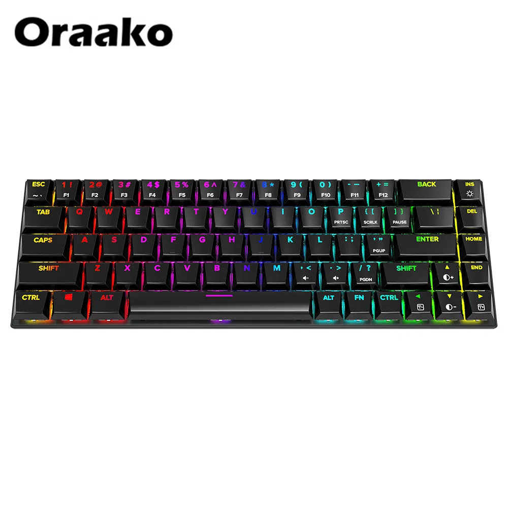 Backlit Gaming Keyboard 68 Wired Mechanical Keyboard Gaming Full Key Conflict Free Hot Plug Shaft Gaming Small Keyboard