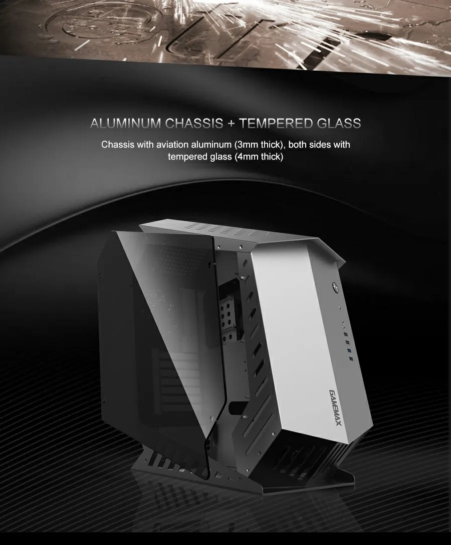 Beast 3mm Aluminum ATX Tower Computer Case Gamers PC Gabinete Cases