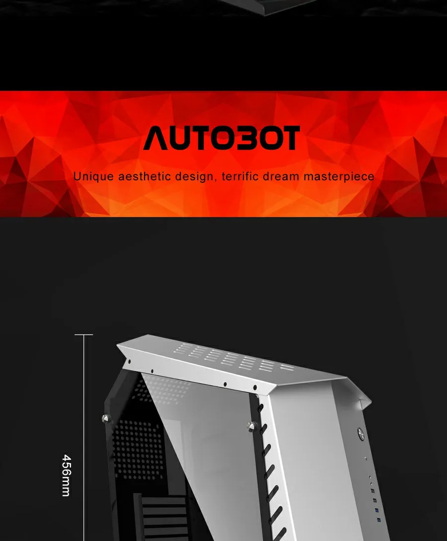 Beast 3mm Aluminum ATX Tower Computer Case Gamers PC Gabinete Cases