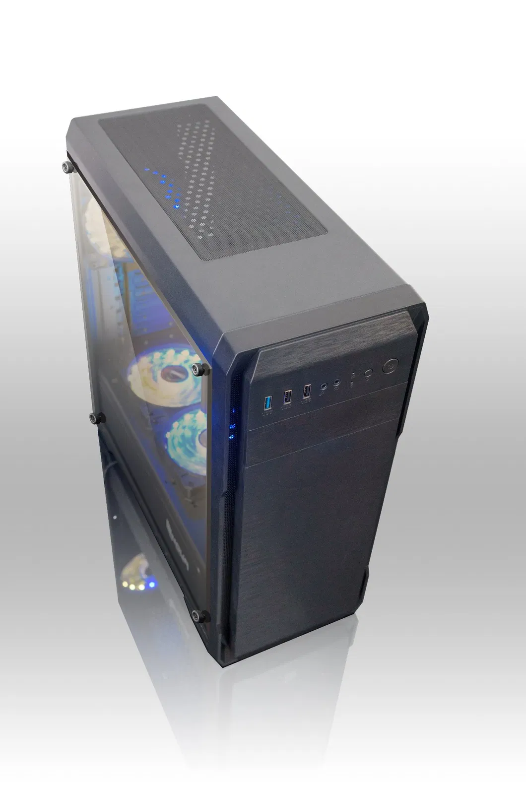 Computer PC Case ATX Case with Ce Tempered Glass acrylic Window RGB Fans