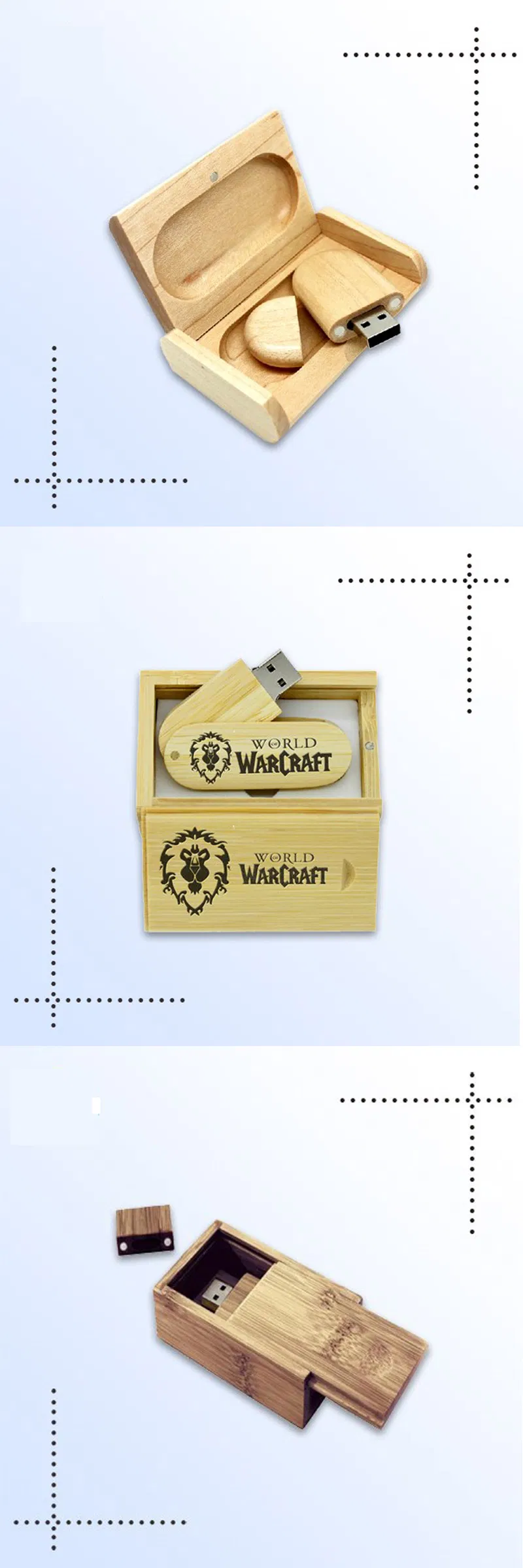 Custom Wooden USB Stick Bamboo USB Flash Drive for Promotional Gift