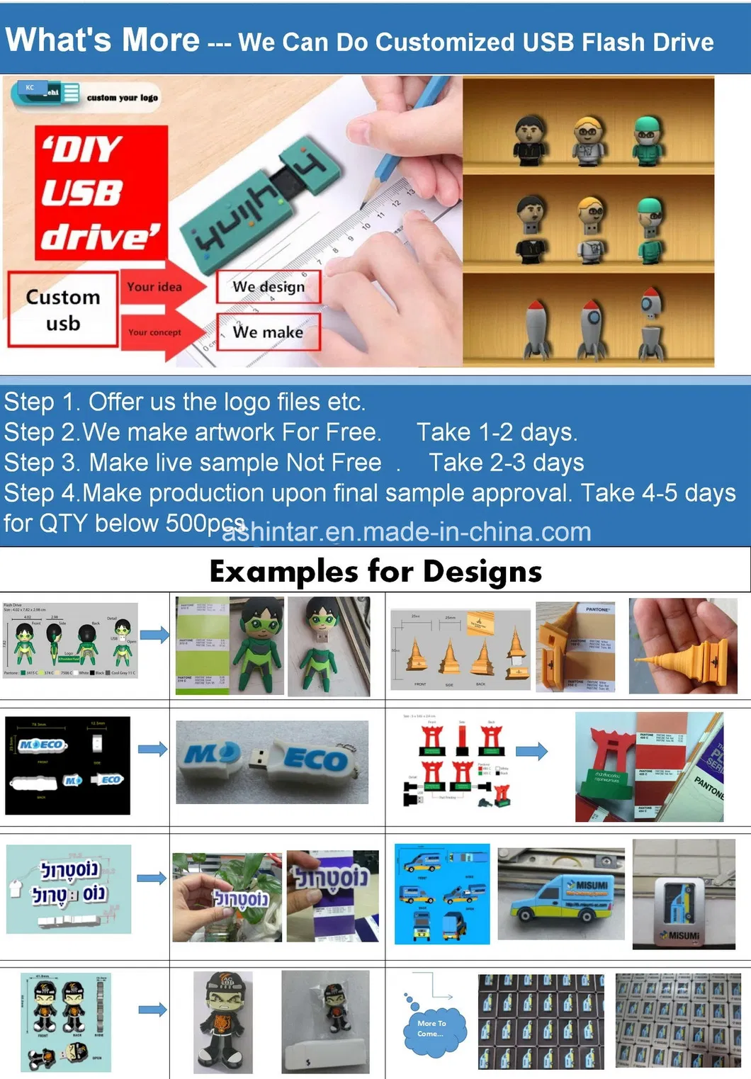 Customed LED Light USB Pen Drive Rose Gold Crystal USB Flash Drive