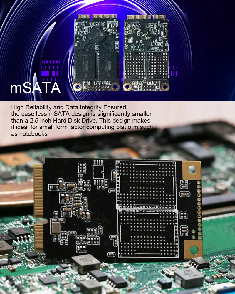 Customized Brand 128GB Mini PC SSD Hard Drive Internal Half Slim Sataiii SSD 128GB with Fast Speed