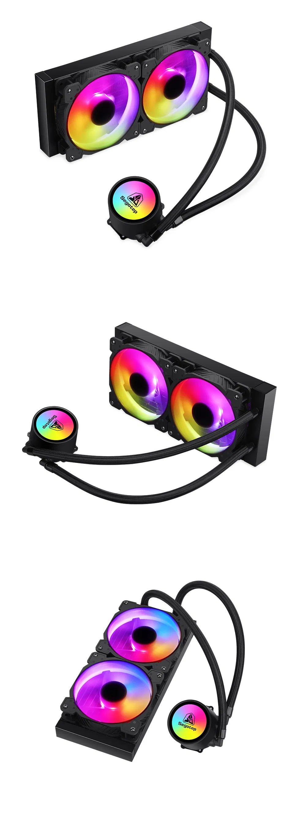 Dual Mf120 Fans for AMD Ryzen, Tr4 /Intel LGA1200/1151 Liquid Water Cooler