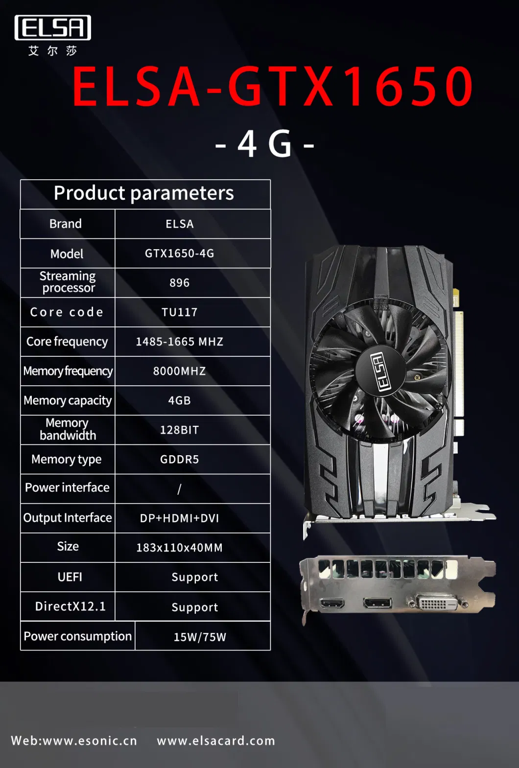 Elsa Gddr5 Gddr6 Geforce Gtx 1650 Graphics Cards