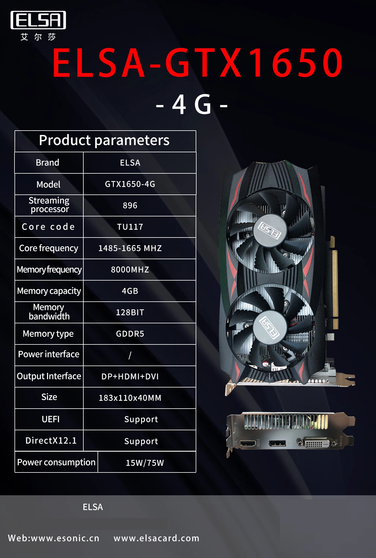 Elsa Gddr5 Gddr6 Geforce Gtx 1650 Graphics Cards