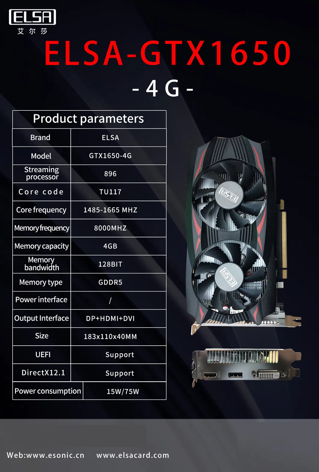 Elsa Gddr5 Gddr6 Geforce Gtx 1650 Graphics Cards