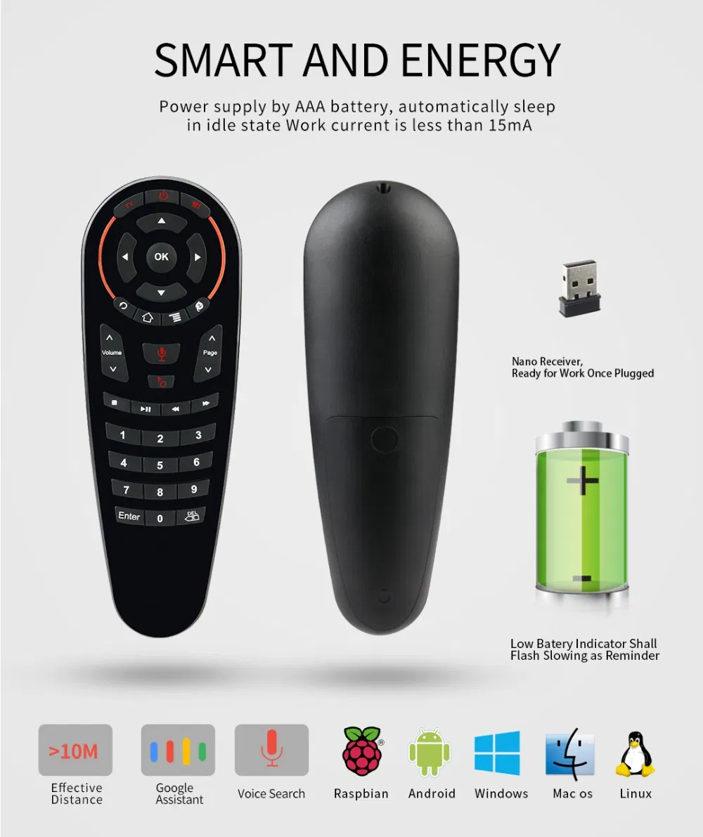 Fly Air Mouse 33 Keys Gyro Google Voice Search 2.4G G30s Universal IR Learning Remote Control