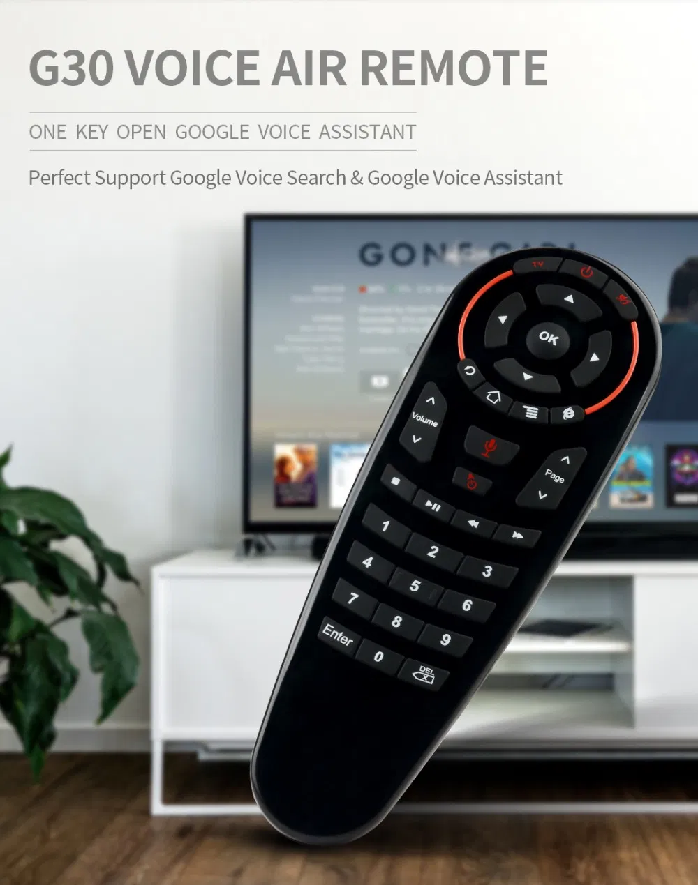 G30s Voice Air Mouse Universal 33 Keys IR Learning Gyro Sensing Wireless Smart Remote Control
