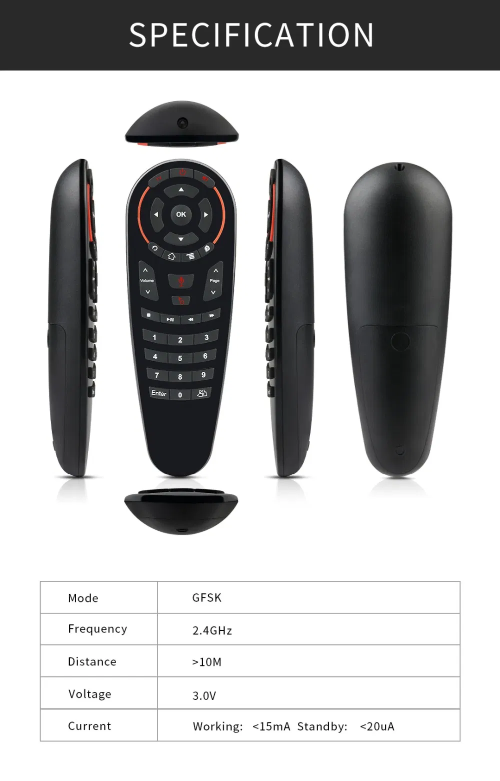 G30s Voice Air Mouse Universal 33 Keys IR Learning Gyro Sensing Wireless Smart Remote Control