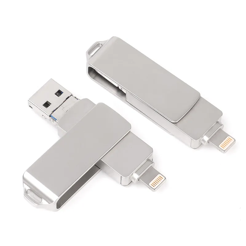 High Speed 3 in 1 Metal OTG USB3.0 iPhone 32GB USB Flash Drive