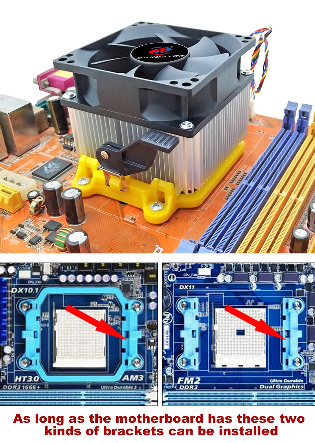Intel 7751150 Pure Copper Core CPU Radiator Ultra Quiet 1155 Desktop Computer CPU Fan 1151