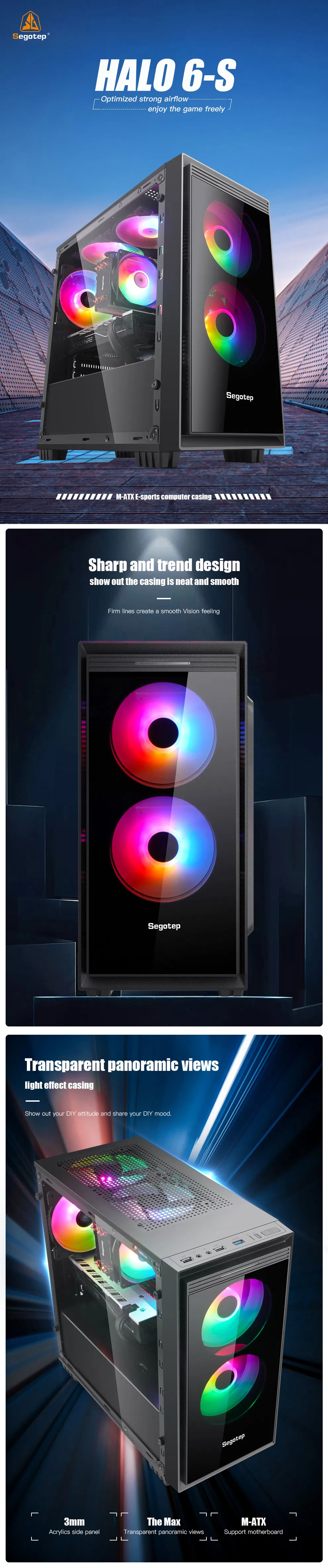 July 10-Singapore-Germany-Segotep-Halo6-S-OEM ODM-Acrylics Side Window-ATX Motherboard Support-Gaming Computer Casing-Case Factory