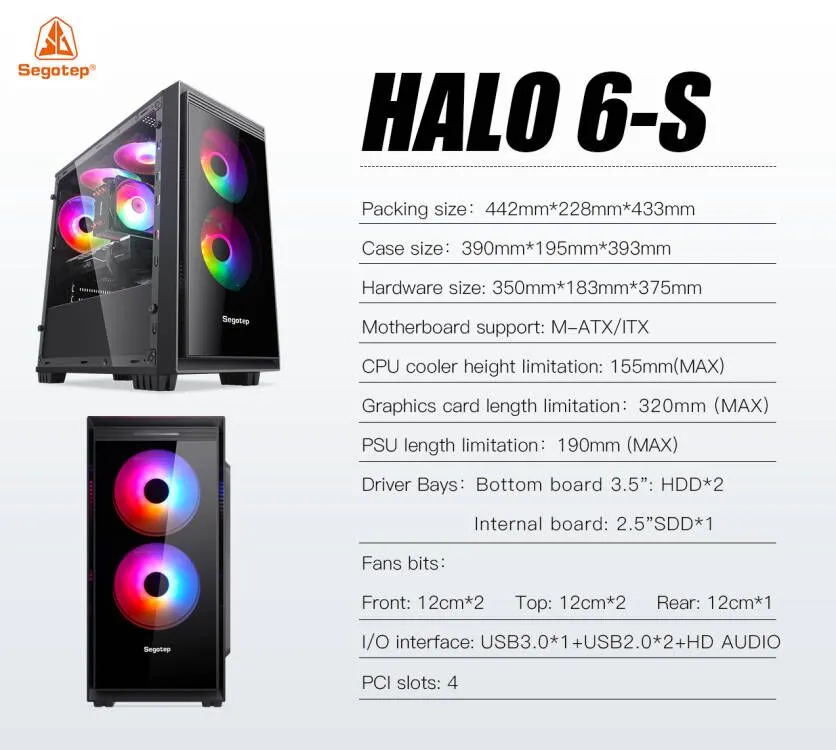 July 10-Singapore-Germany-Segotep-Halo6-S-OEM ODM-Acrylics Side Window-ATX Motherboard Support-Gaming Computer Casing-Case Factory