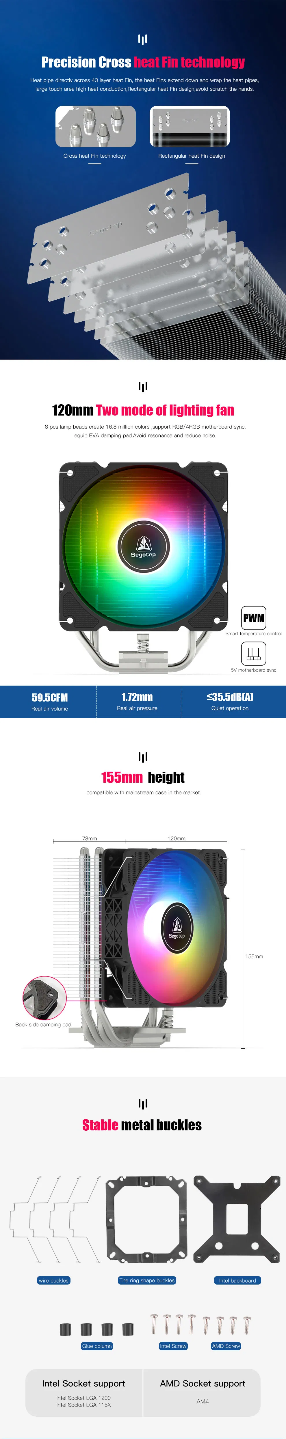 July-Segotep-Export to-Germany-Copper Base -4 Heat Pipes- Air Cooled Aghp-CPU Radiator-Cooler