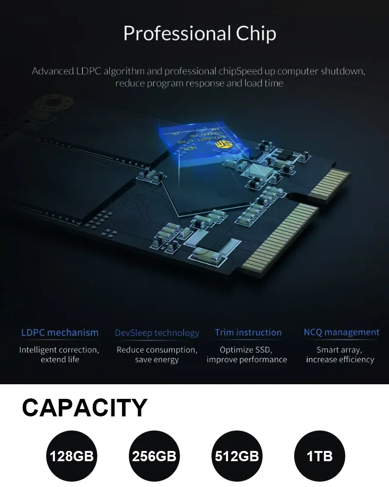M. 2 2280 Ngff Solid State Drive Hard Disk 128g 256g 512GB Bulk Quantity Selling for Laptop Computer