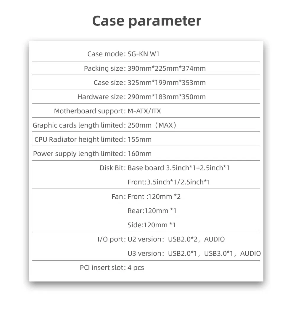 Micro ATX Computer Case Desktop PC Case with RGB Light (optional)