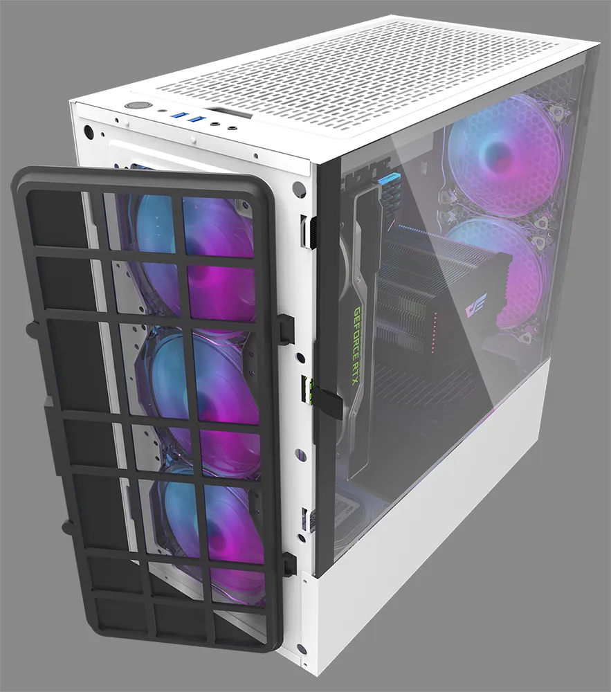 Micro ATX MID Tower Gaming Computer PC Case with Tempered Glass