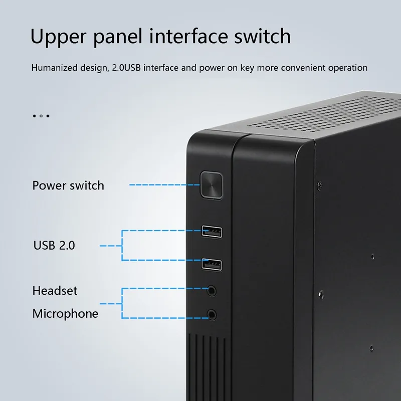 Mini Itx Computer PC Case HTPC Host Chassis USB2.0 Itx Enclosure Industrial Control Chassis for Office Business
