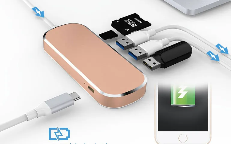 Notebook Computer Type-C Interface Multi-Function Dock USB3.1 to HDMI HD with Pd Power Supply