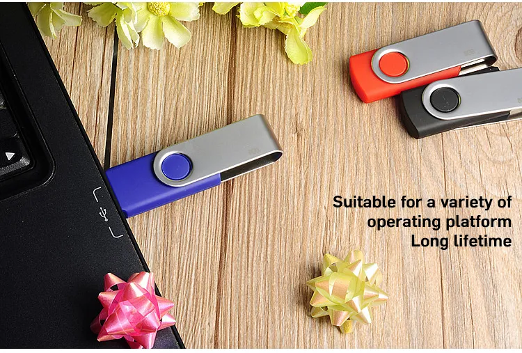 Promotional Metal Swivel USB Flash Drive with Customized Logo