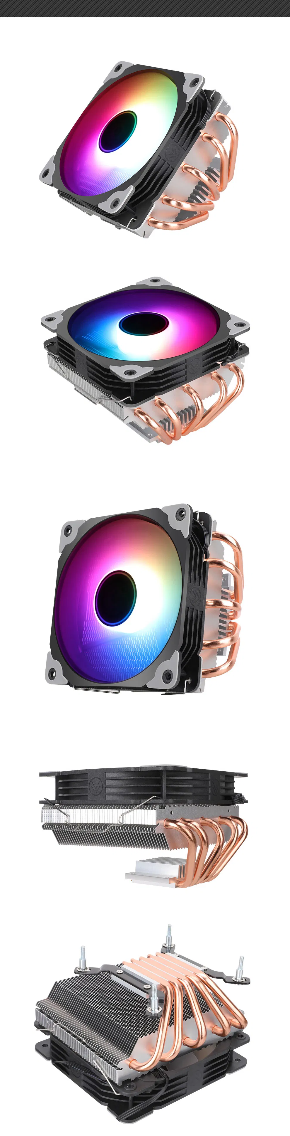 RGB Fan, 2.0 Heatpipes, Brushed Nickel Fins, AMD Ryzen CPU Radiator