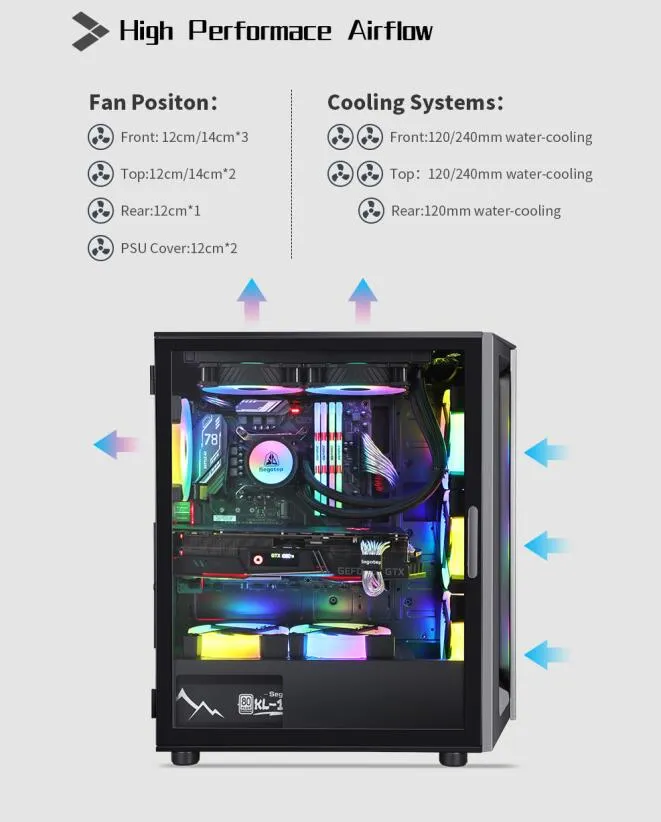 Segotep ATX PC Case Gaming Case ATX Computer Case