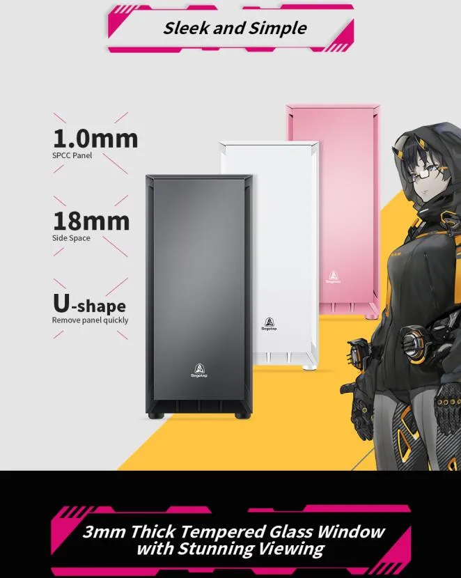 Segotep ATX PC Case Gaming Case ATX Computer Case