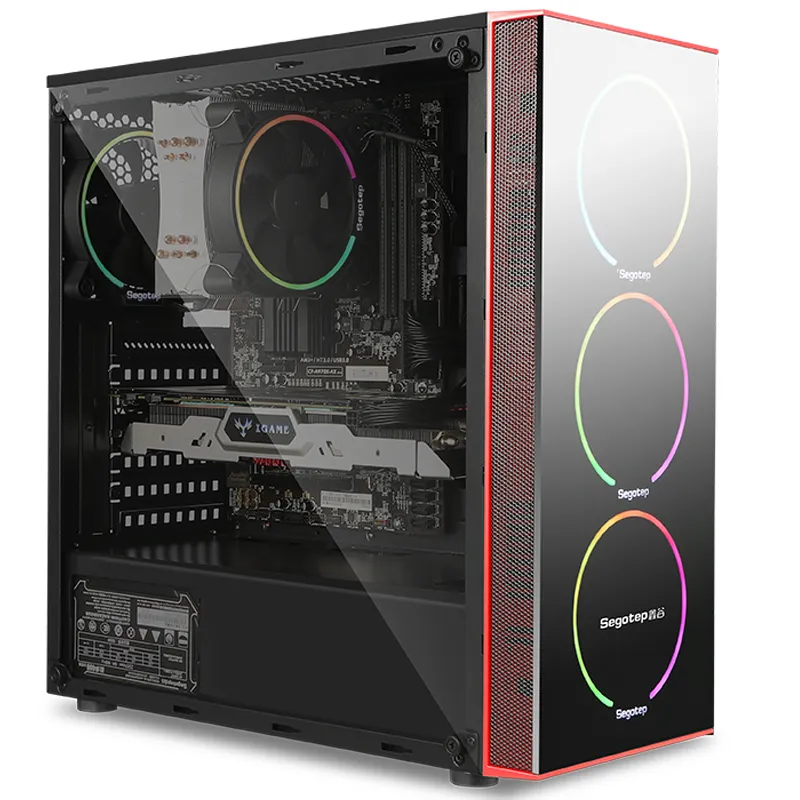 Segotep Define Black Brushed Steel ATX Tempered Glass Window Computer Case
