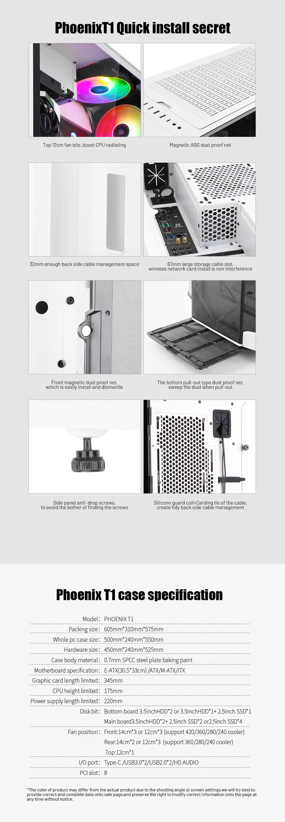 Segotep-Export to Japan-Australia-Madrid-Standard Type-C Interface- Match Standard USB3.0*2-Glass Side-Eatx Computer Case