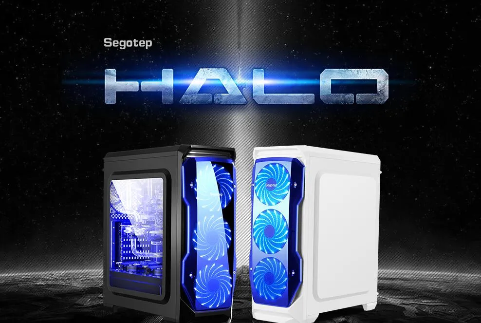 Segotep Halo Acrylic Panel Black and White ATX PC Gaming Case