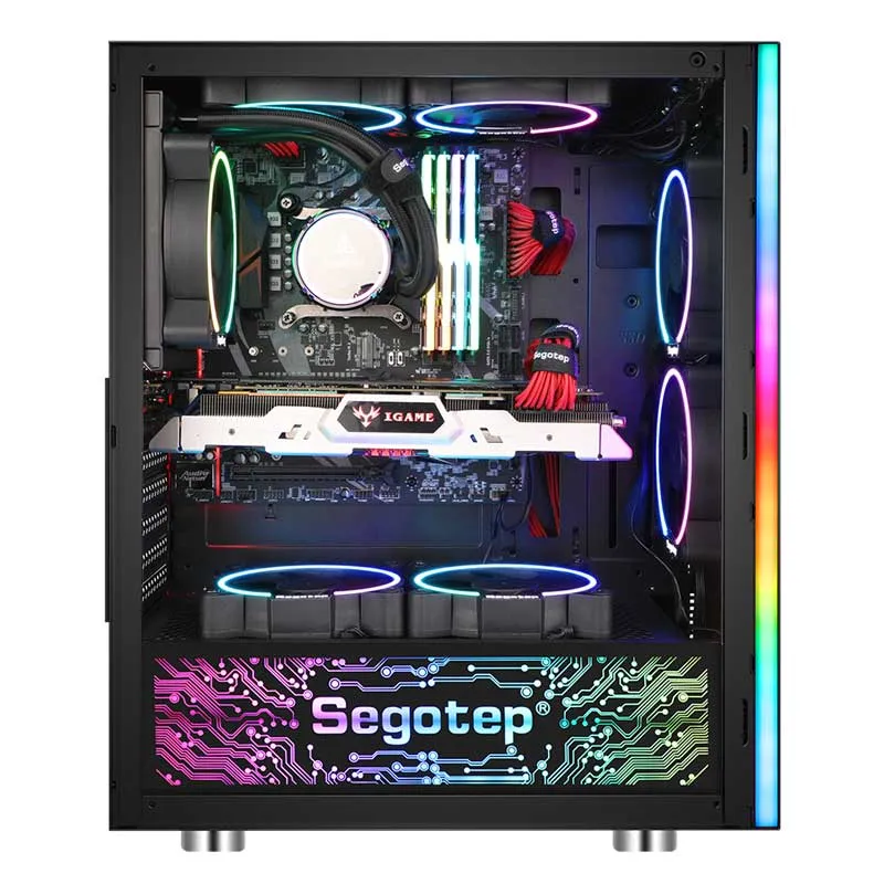 Segotep MID Tower Tempered Glass ATX Computer Gaming Case