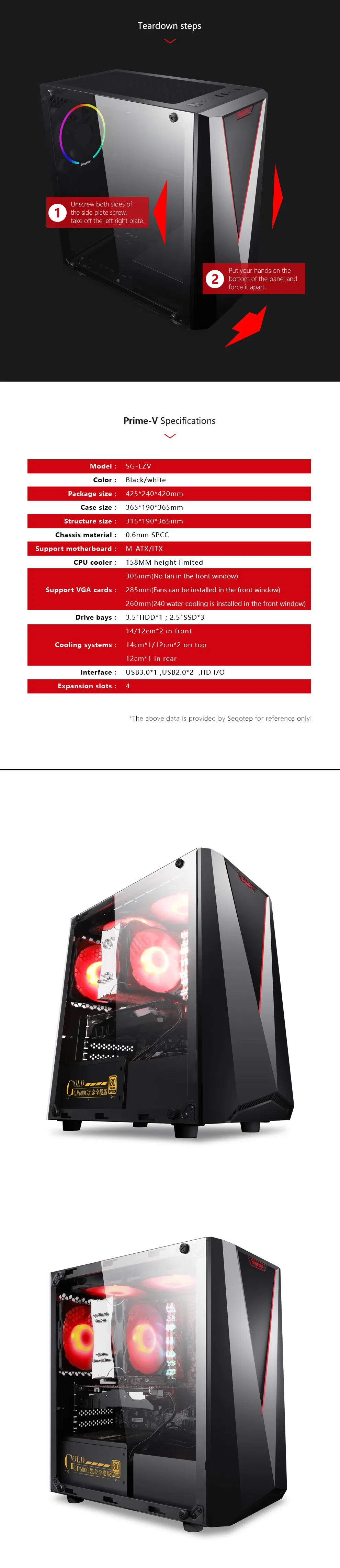 Segotep Prime V Computer Case ATX PC Computer Case