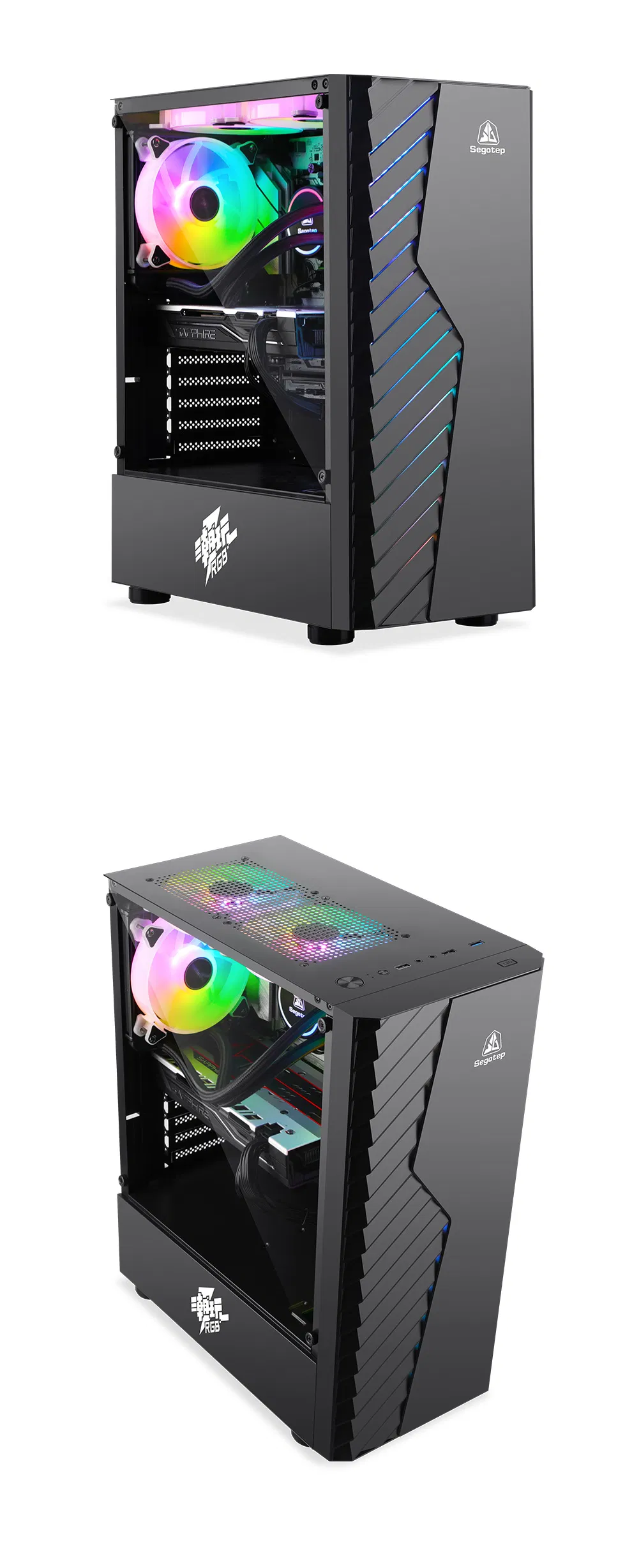 Segotep Semi Exposed Front Design RGB Fan Acrylic Side Penetration Computer Case