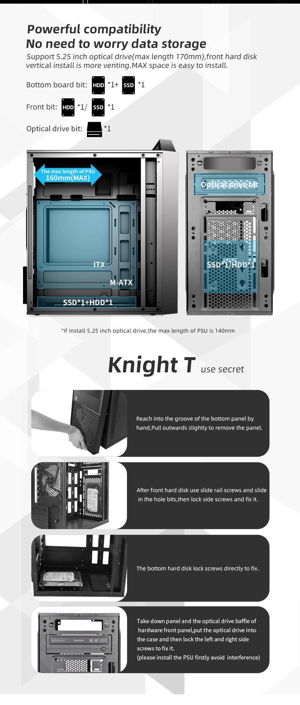 Segotep-Wholesale-Germany- Iran-Madrid Agent-Rear 12cm Fan-Optical Drive Bits 5.25inch-USB3.0-Matx PC Computer Casing-Case