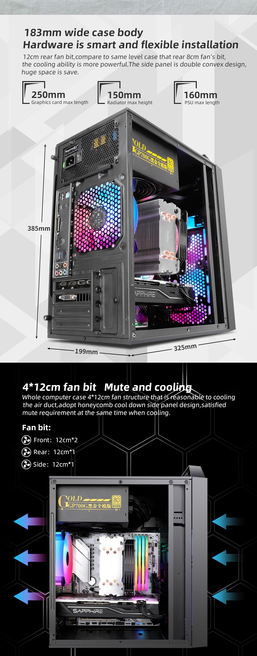 Segotep-Wholesale-Germany- Iran-Madrid Agent-Rear 12cm Fan-Optical Drive Bits 5.25inch-USB3.0-Matx PC Computer Casing-Case